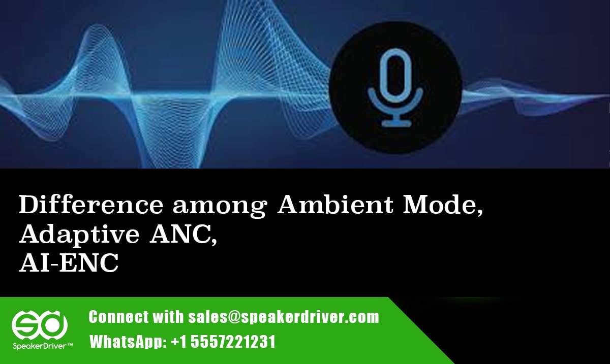 Difference among Transparency/Ambient Mode, Adaptive ANC and AI-ENC