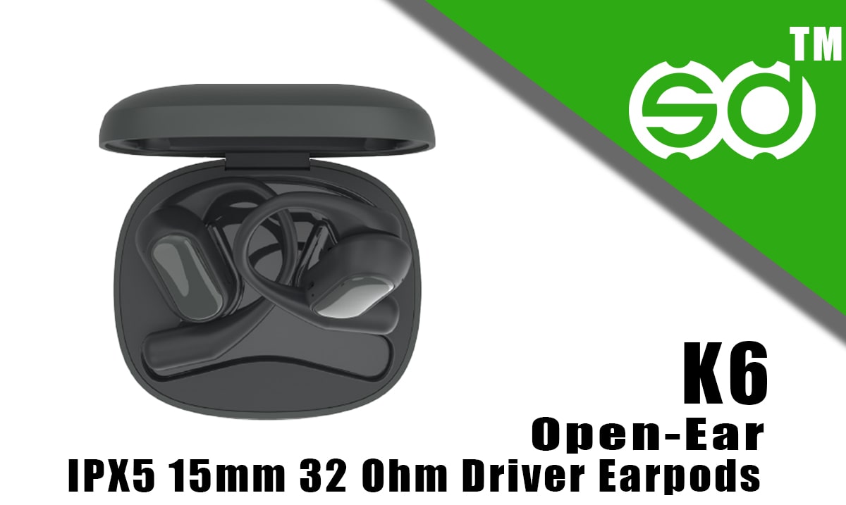 Open-Ear Headphone IPX5 Type-C charging 15mm Driver 32Ohm - K6